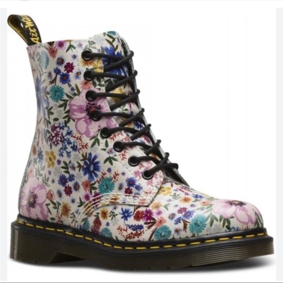 Dr. Martens Shoes - Dr. Martens Pascal Wanderlust Bone Floral Boots